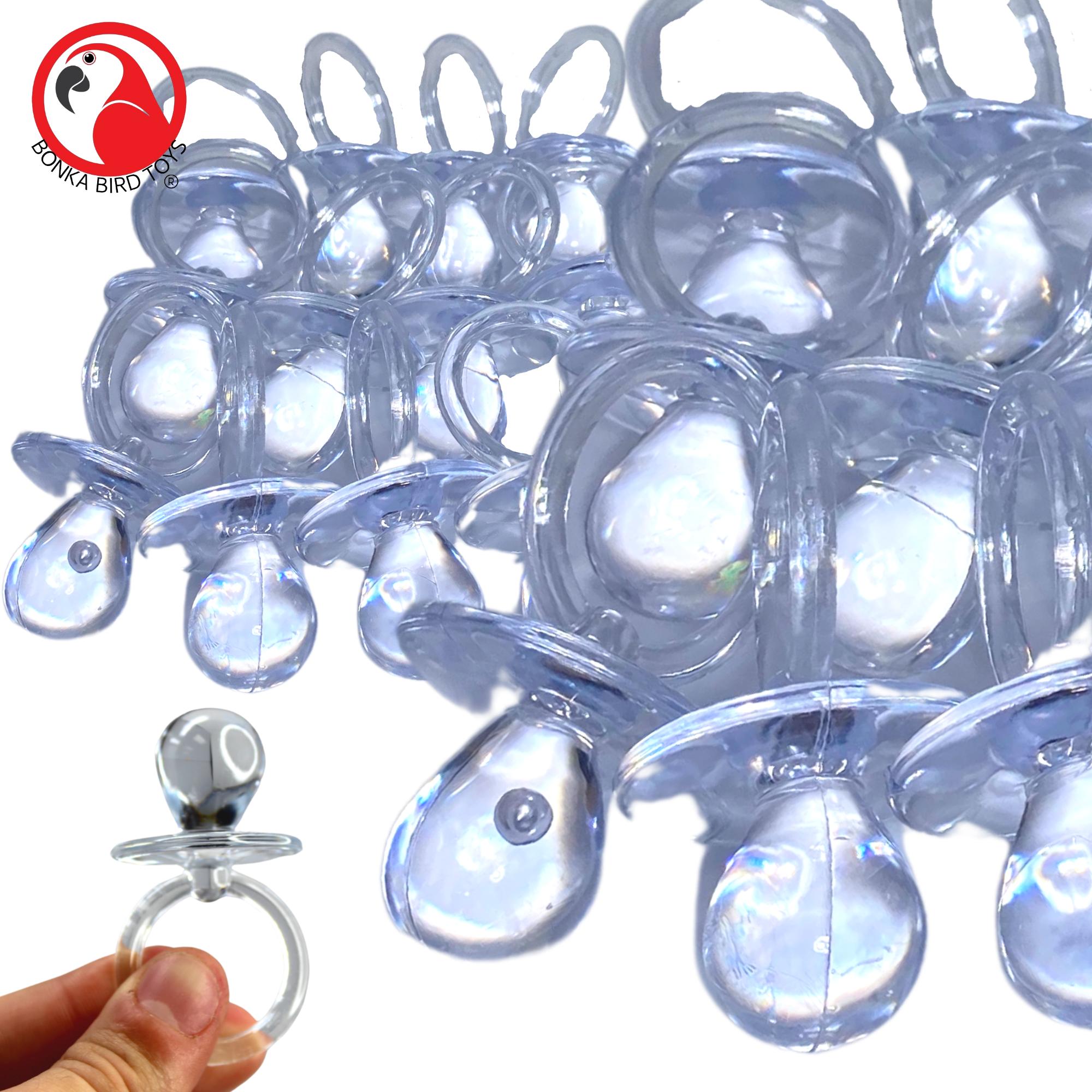 2825 Pk12 Large Acrylic Pacifiers - Bonka Bird Toys