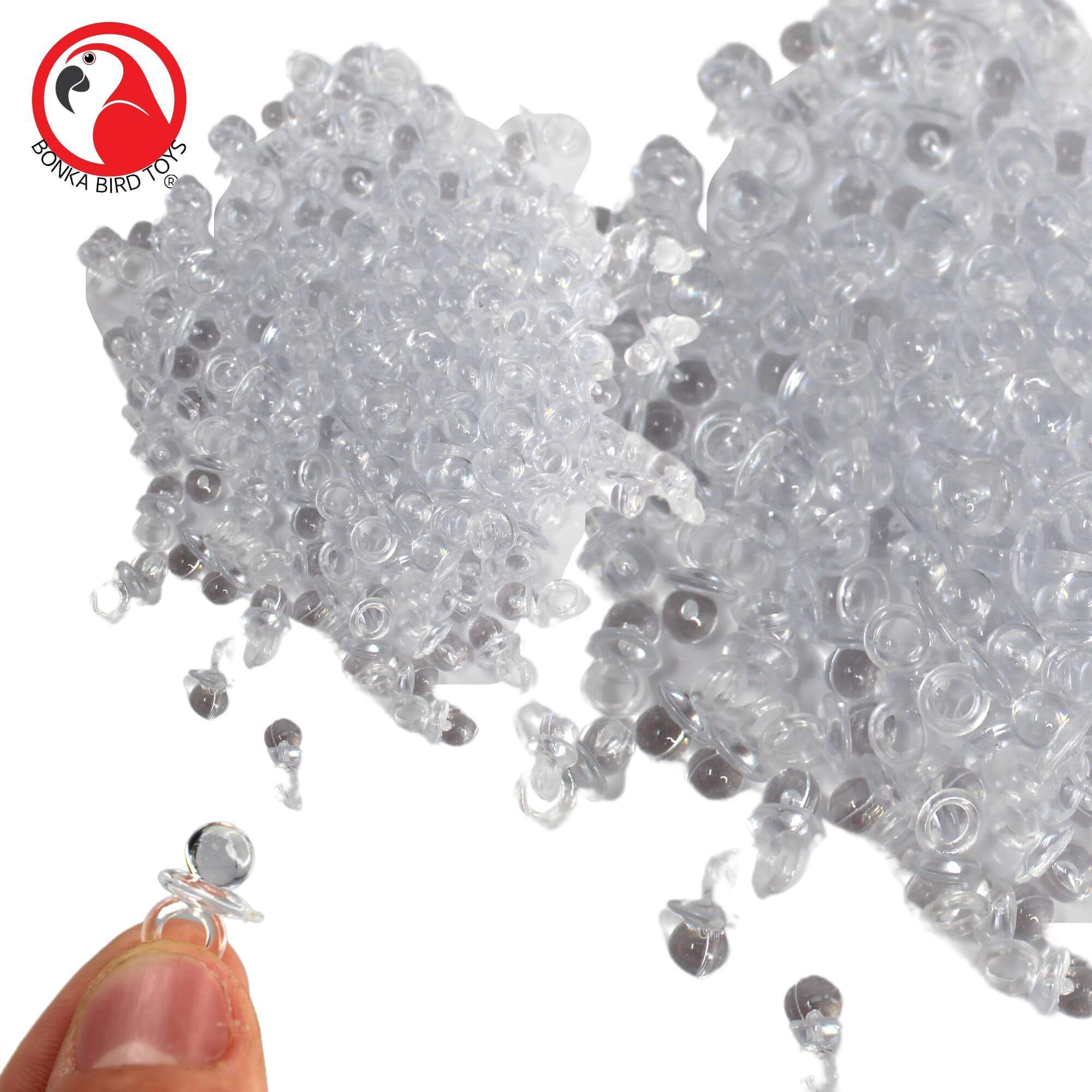 2821 Pk144 Extra Small Acrylic Pacifiers - Bonka Bird Toys