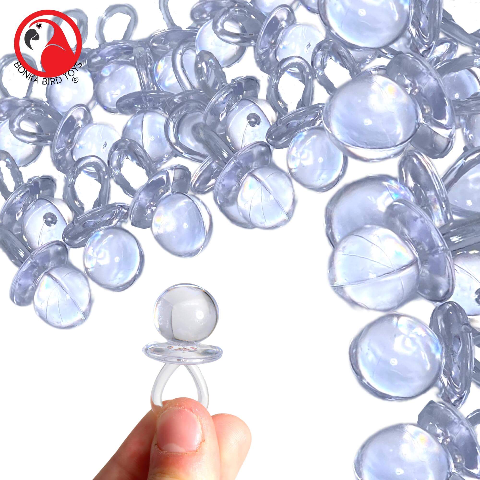 2822 24pk Medium Acrylic Pacifiers - Bonka Bird Toys