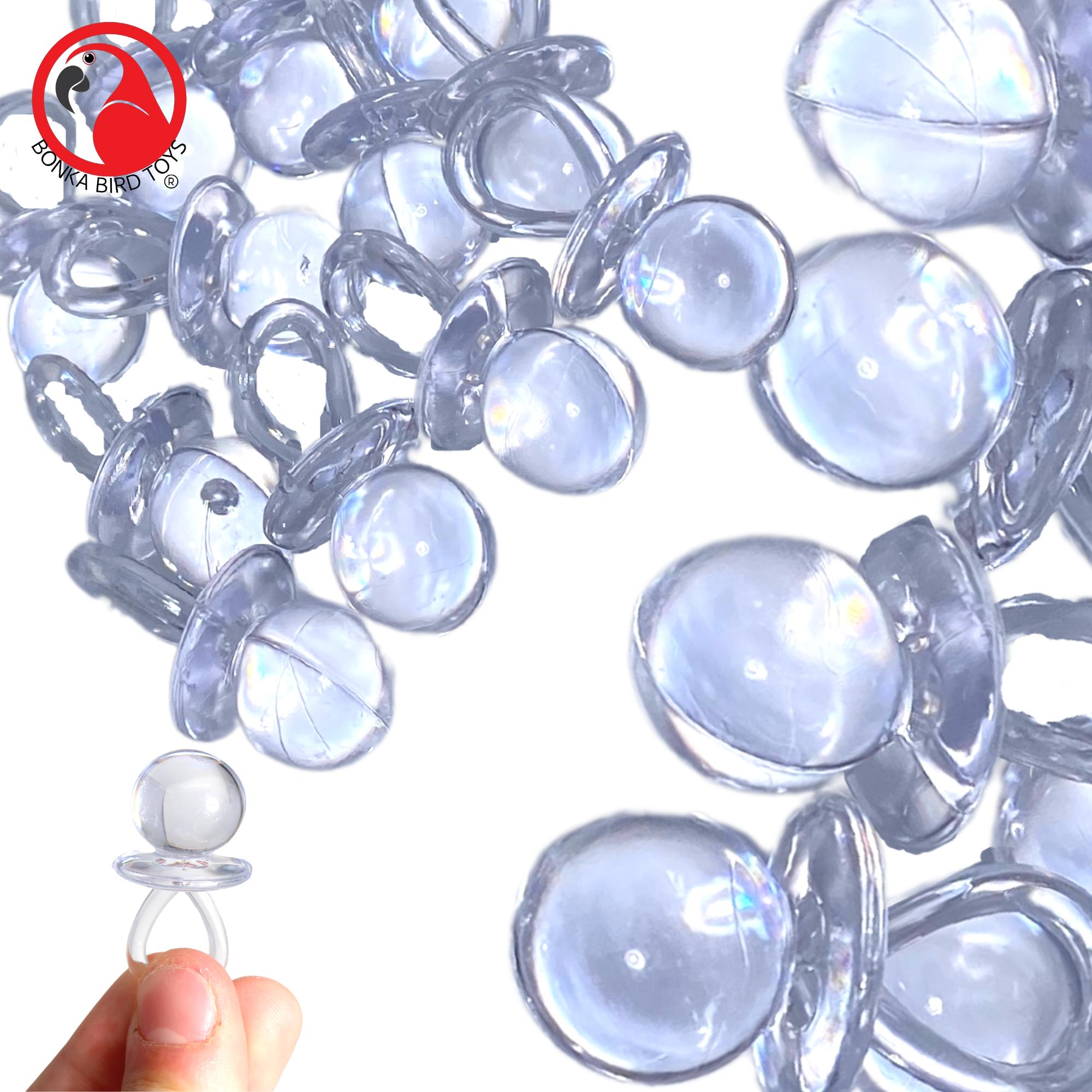 2823 Pk12 Medium Acrylic Pacifiers - Bonka Bird Toys