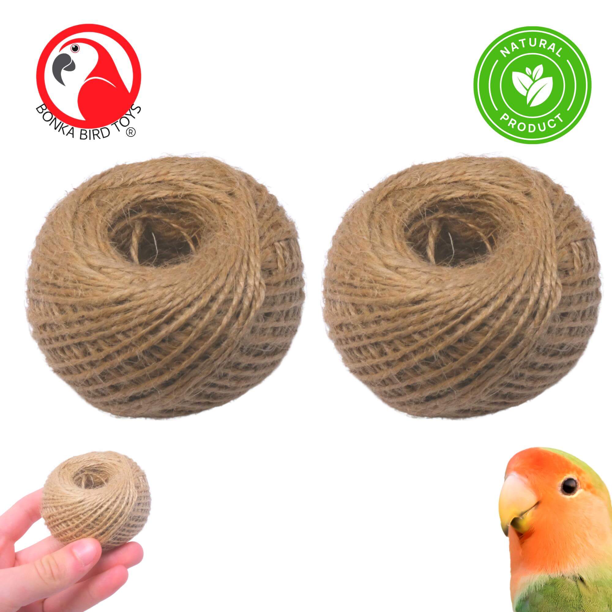 1330 Natural Twisted Jute String Rope 220 ft - Bonka Bird Toys