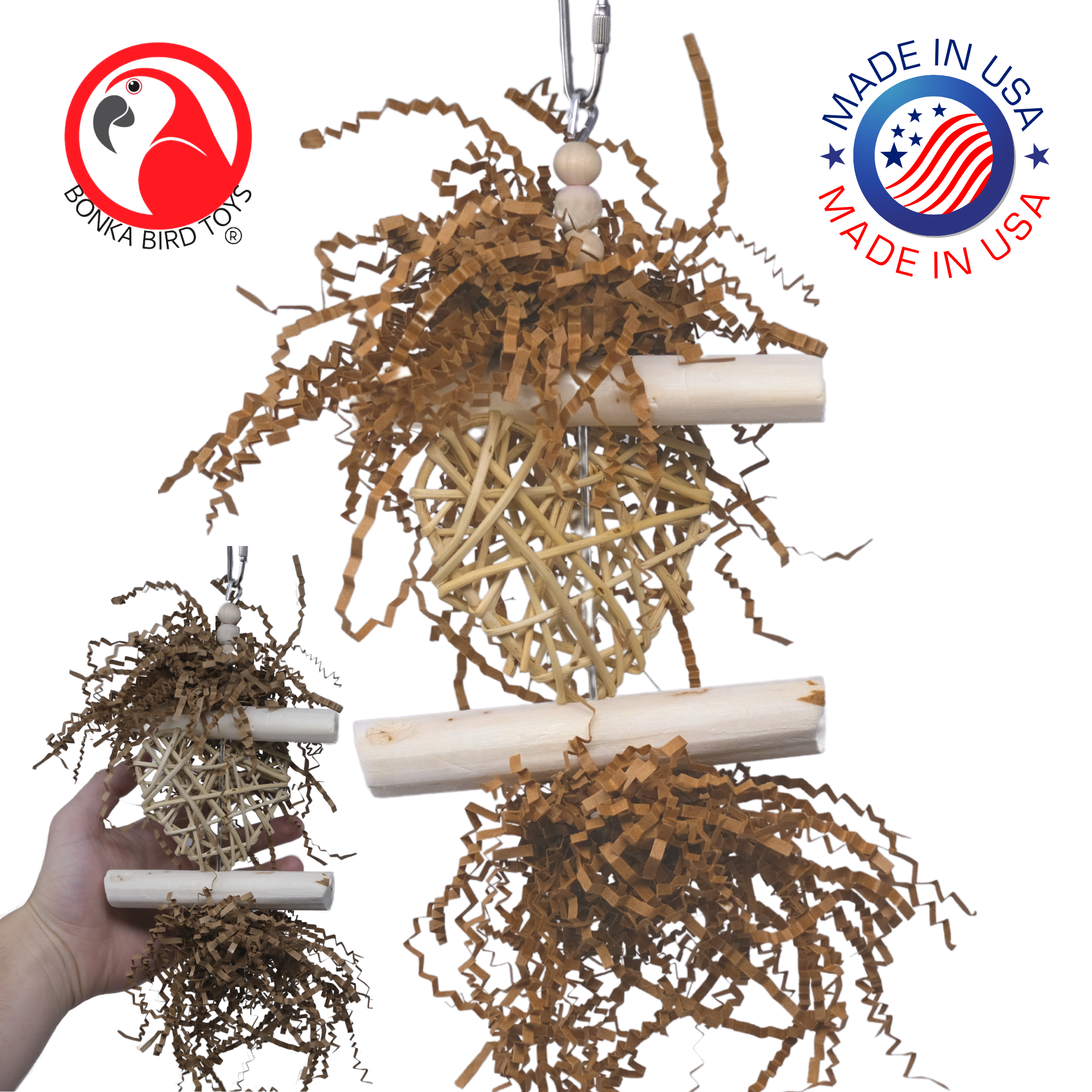 3885 Heart Log - Bonka Bird Toys