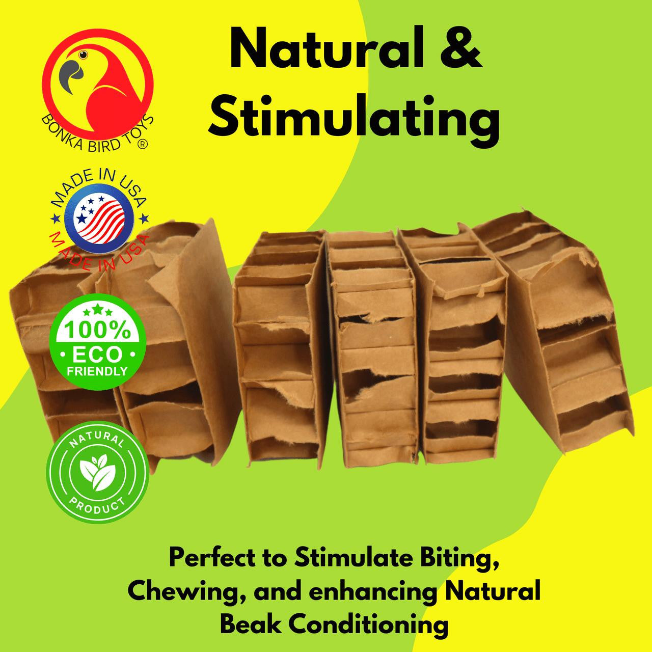 2293 Pk6 Cardboard 3.5-Inch Block Squares - Bonka Bird Toys