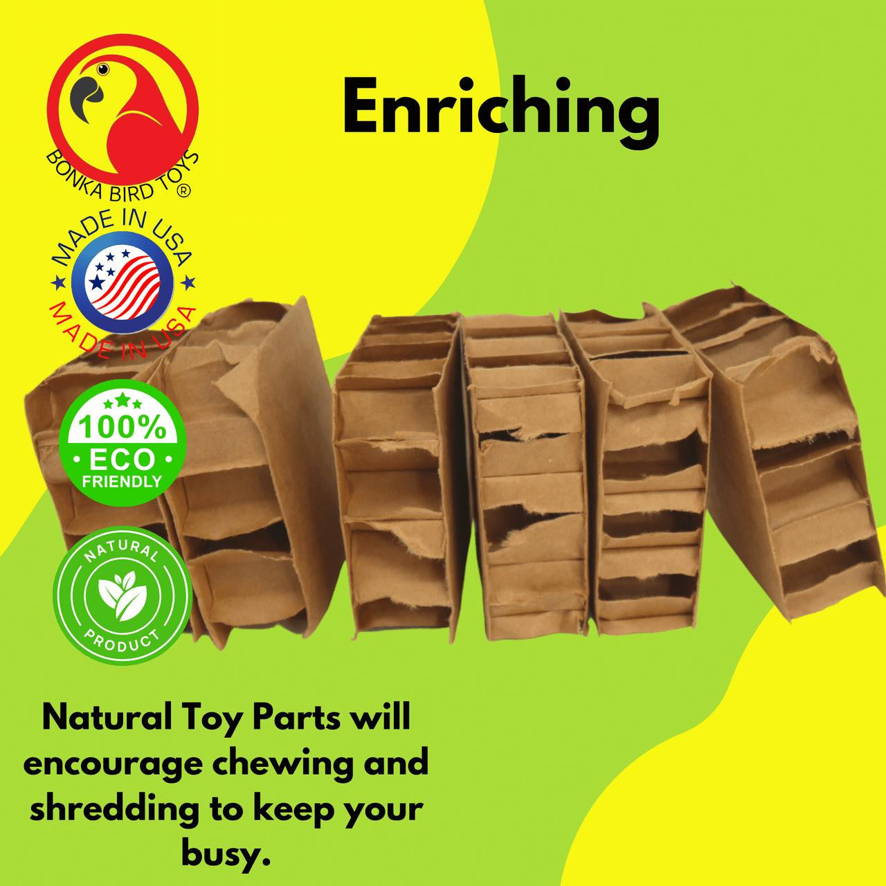 2293 Pk6 Cardboard 3.5-Inch Block Squares - Bonka Bird Toys