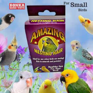 Natural Sterilized Hair Nesting Material - Bonka Bird Toys