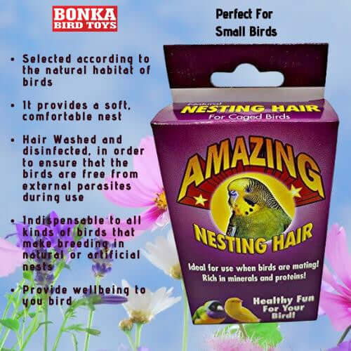 Natural Sterilized Hair Nesting Material - Bonka Bird Toys