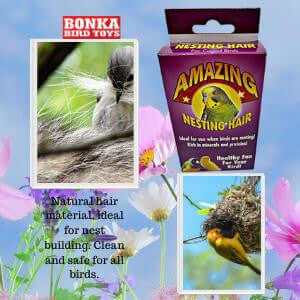 Natural Sterilized Hair Nesting Material - Bonka Bird Toys