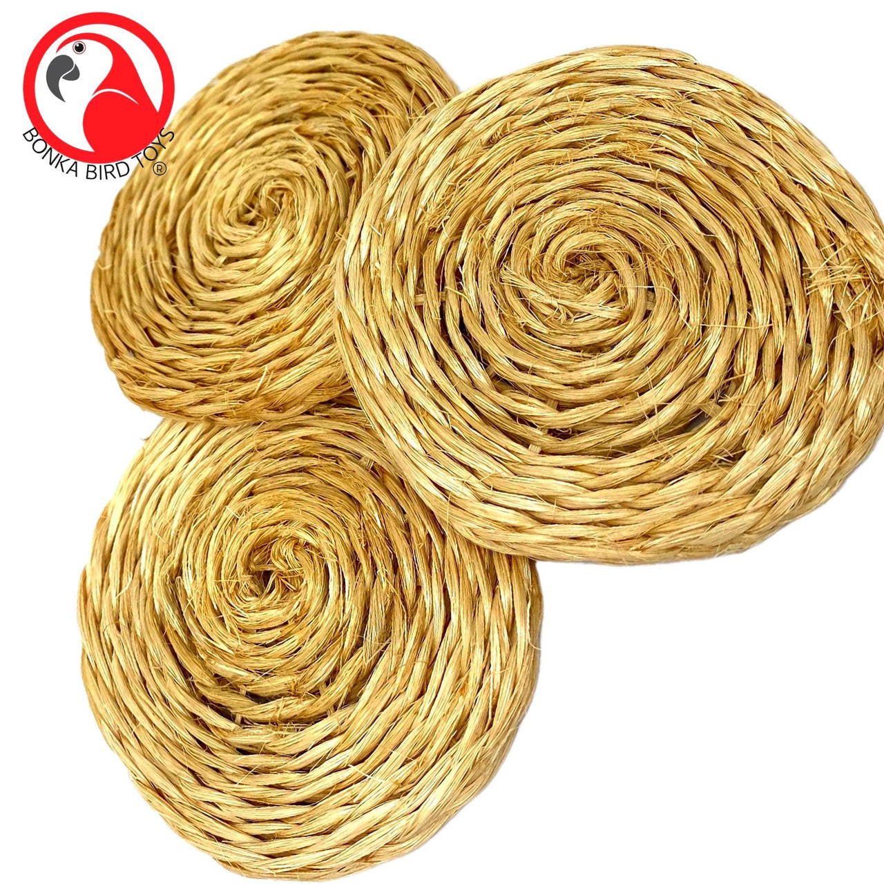 3603 Pk3 3-Inch Round Seagrass Mats - Bonka Bird Toys