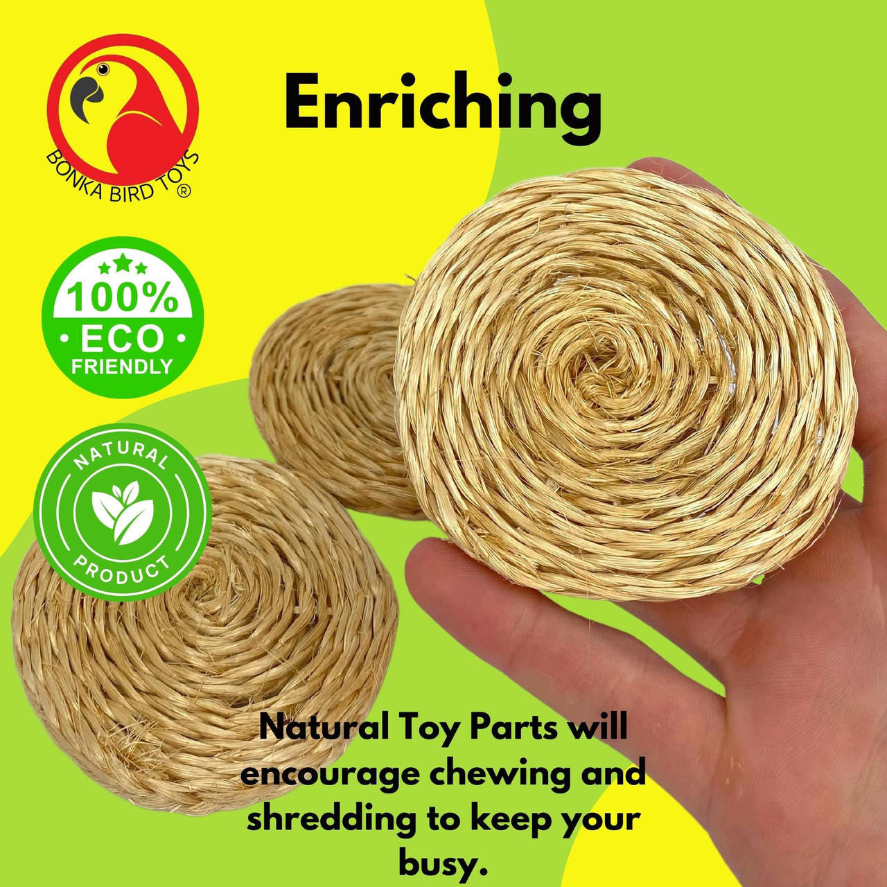 3603 Pk3 3-Inch Round Seagrass Mats - Bonka Bird Toys