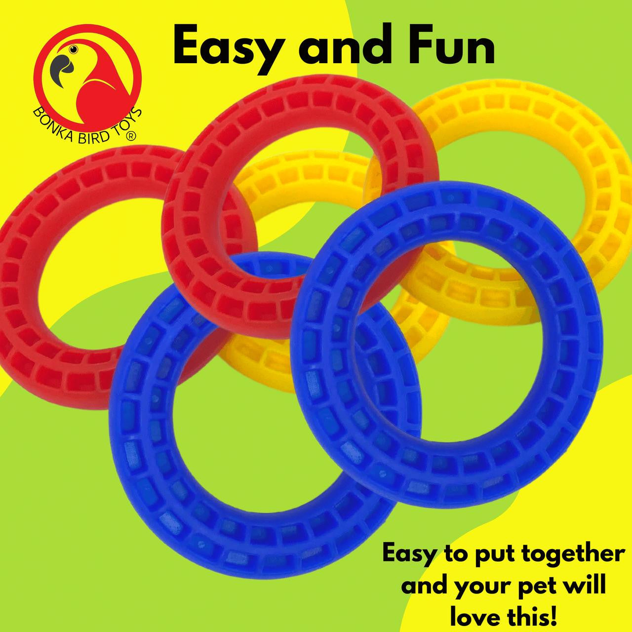 3623 Pk 6 Strong Rings - Bonka Bird Toys