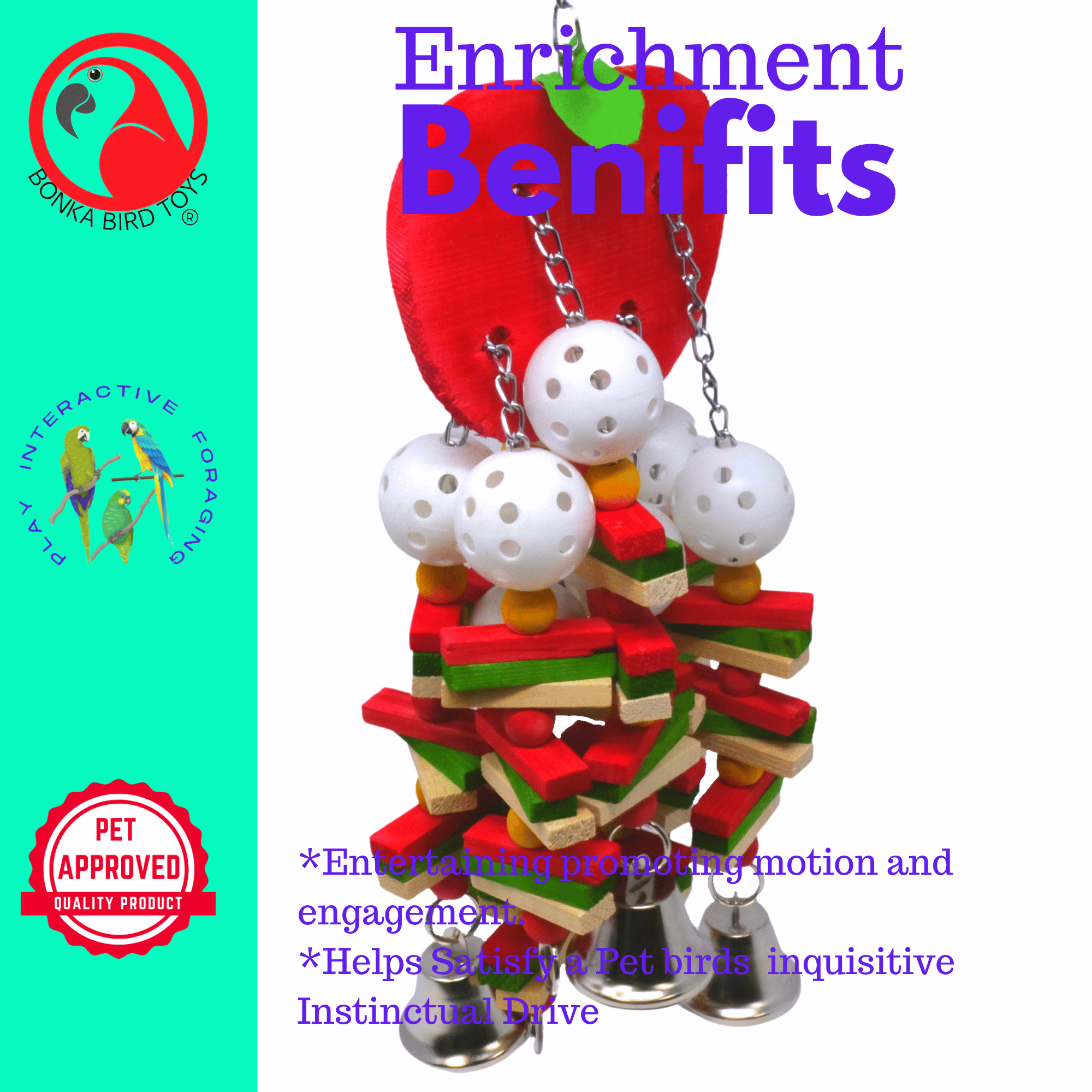 3886 Apple - Bonka Bird Toys