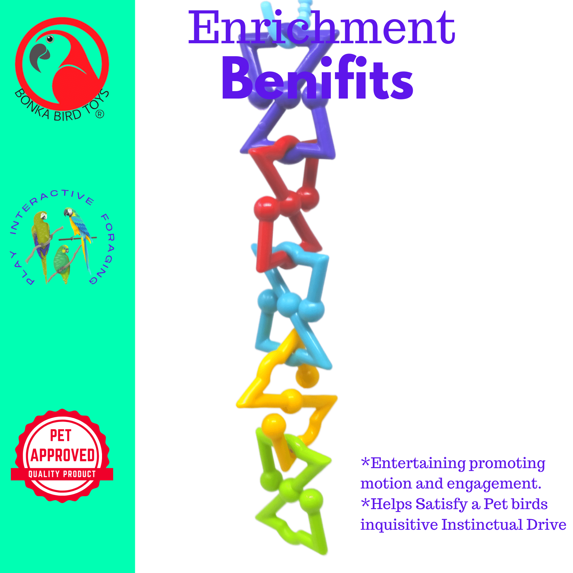 3637 Large Z Link Multiple Use Bird Toy - Bonka Bird Toys