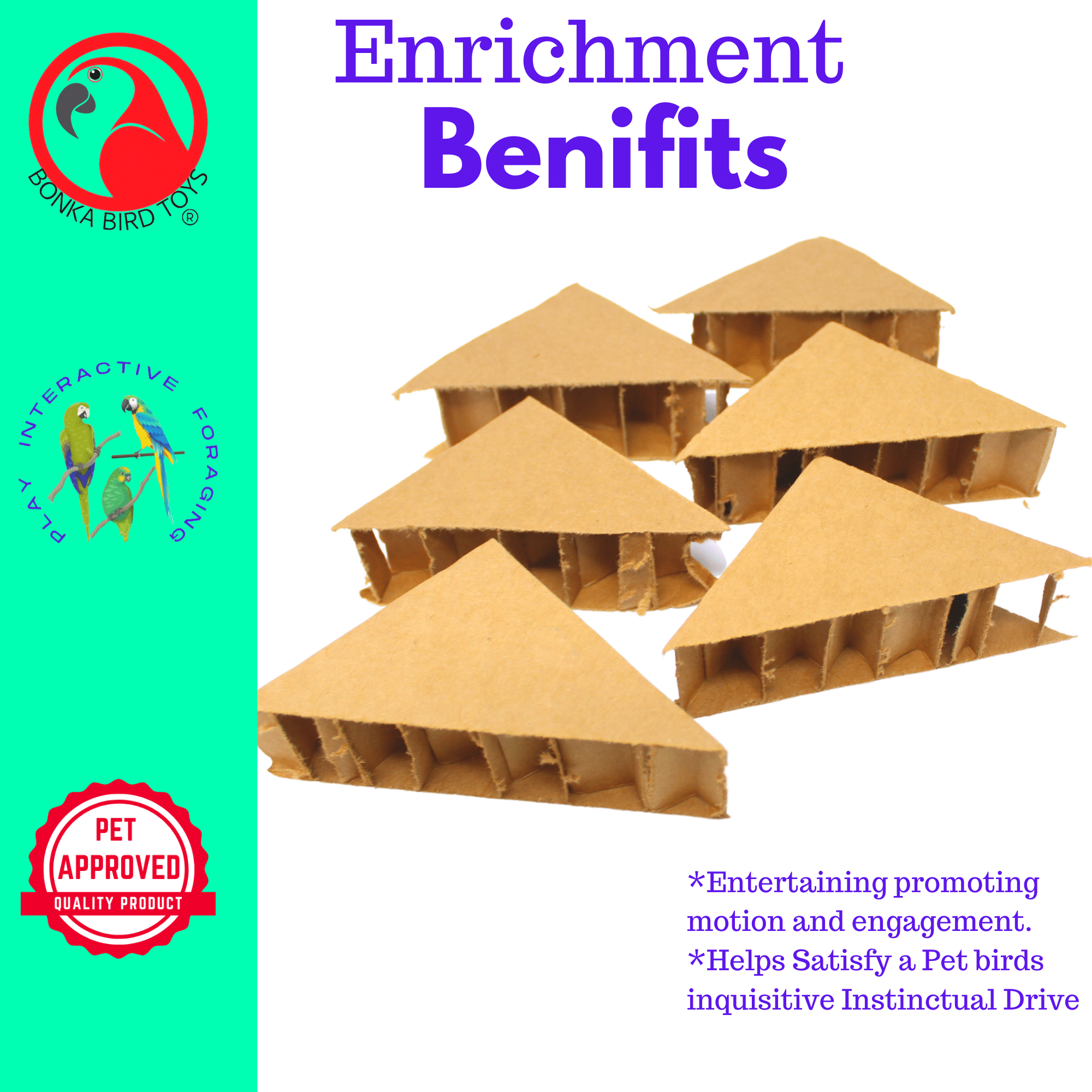 2302 Pk6 Triangles - Bonka Bird Toys