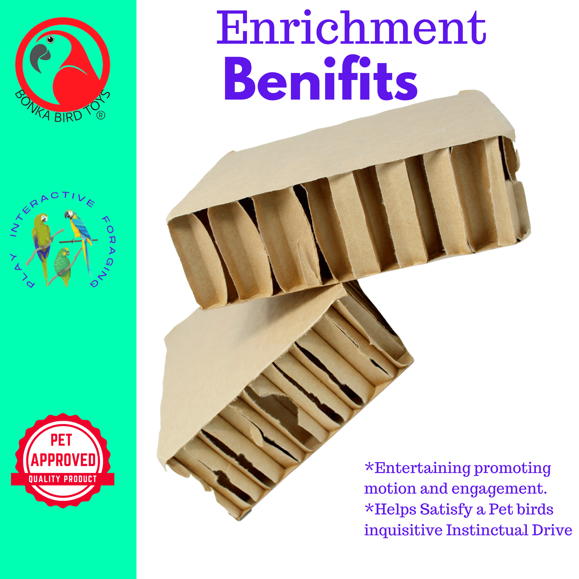 2291 Pk2 Jumbo 9.5-Inch Blocks - Bonka Bird Toys