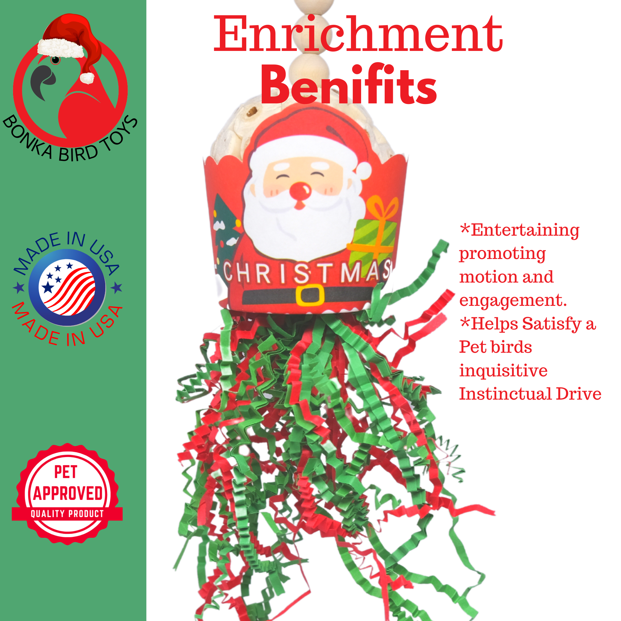 2438 Santa Sola Cup Christmas - Bonka Bird Toys