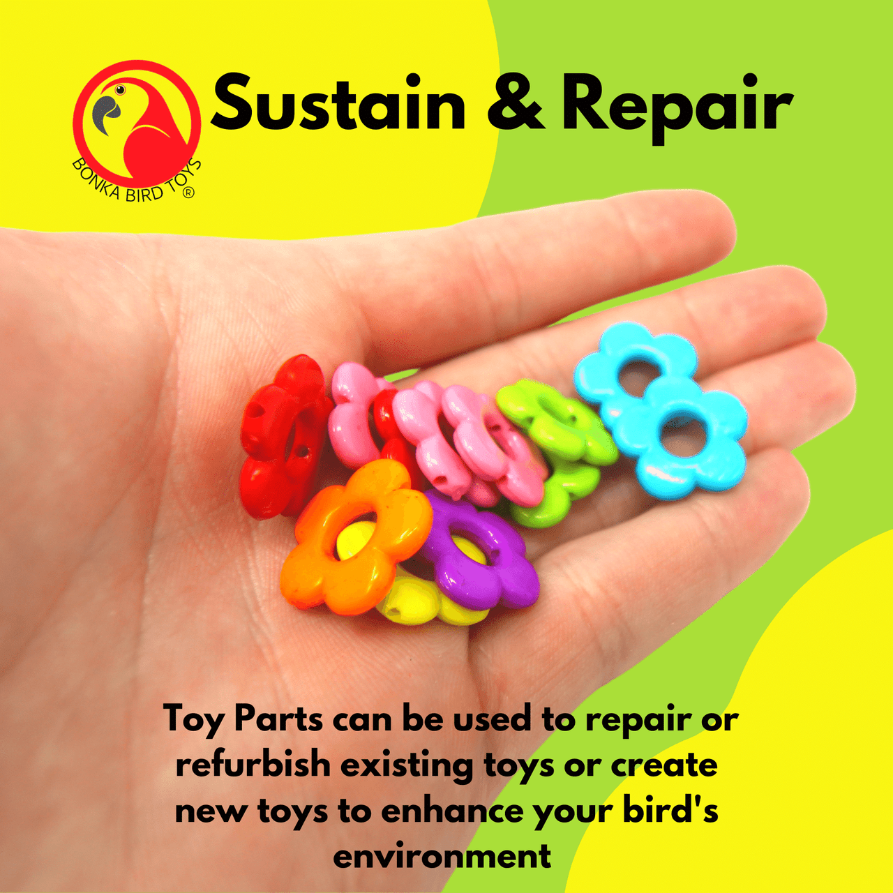 3624 PK12 Small Plastic Flowers - Bonka Bird Toys