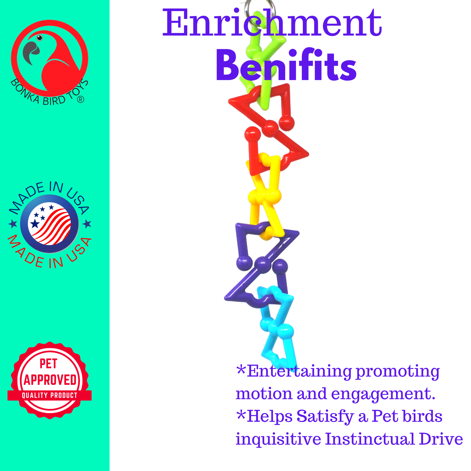 3638 Small Z Link Multiple Use Bird Toy - Bonka Bird Toys
