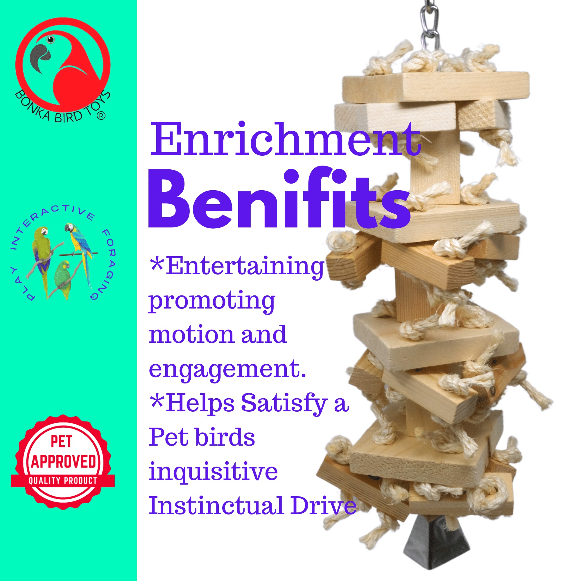 2473 Huge Natural Block Tower - Bonka Bird Toys