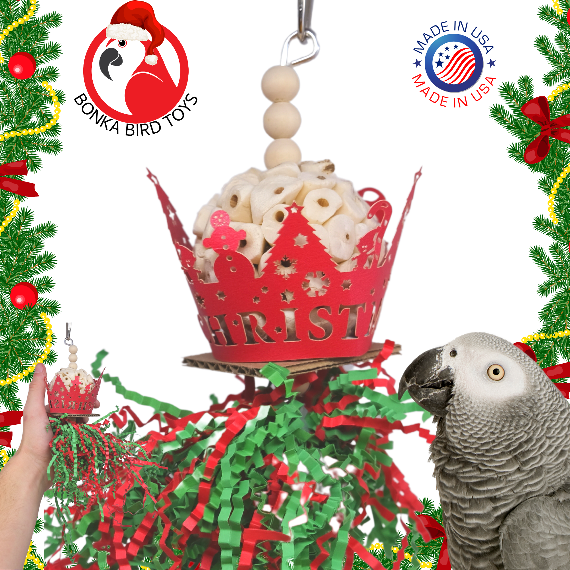 Merry Christmas Crown - Bonka Bird Toys