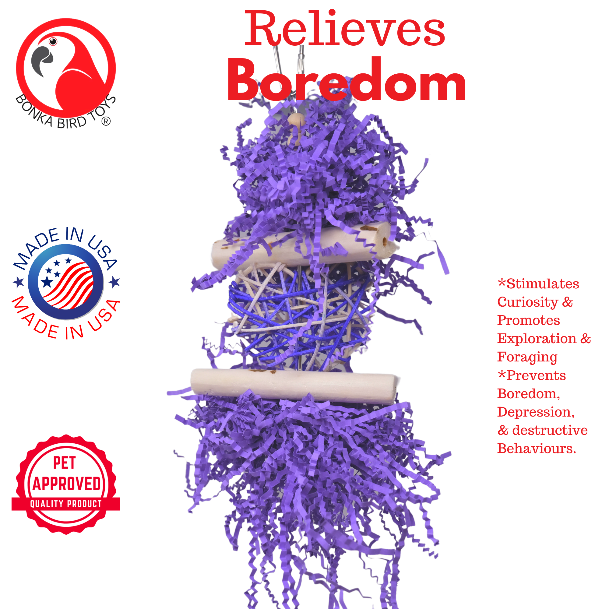 3885 Heart Log - Bonka Bird Toys