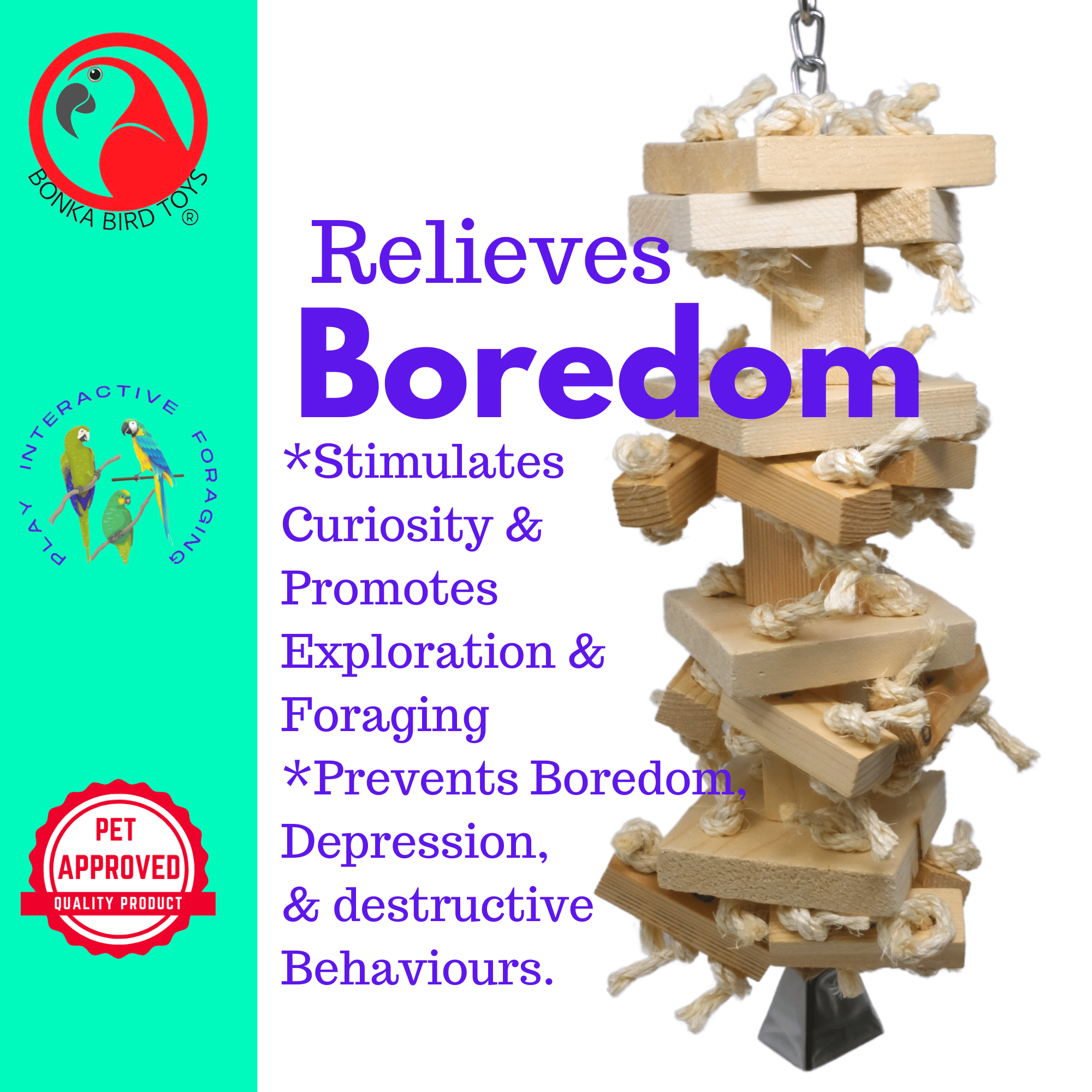 2473 Huge Natural Block Tower - Bonka Bird Toys