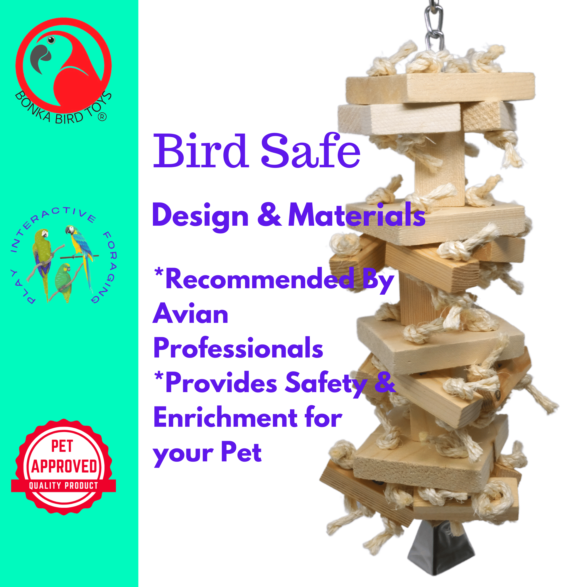 2473 Huge Natural Block Tower - Bonka Bird Toys