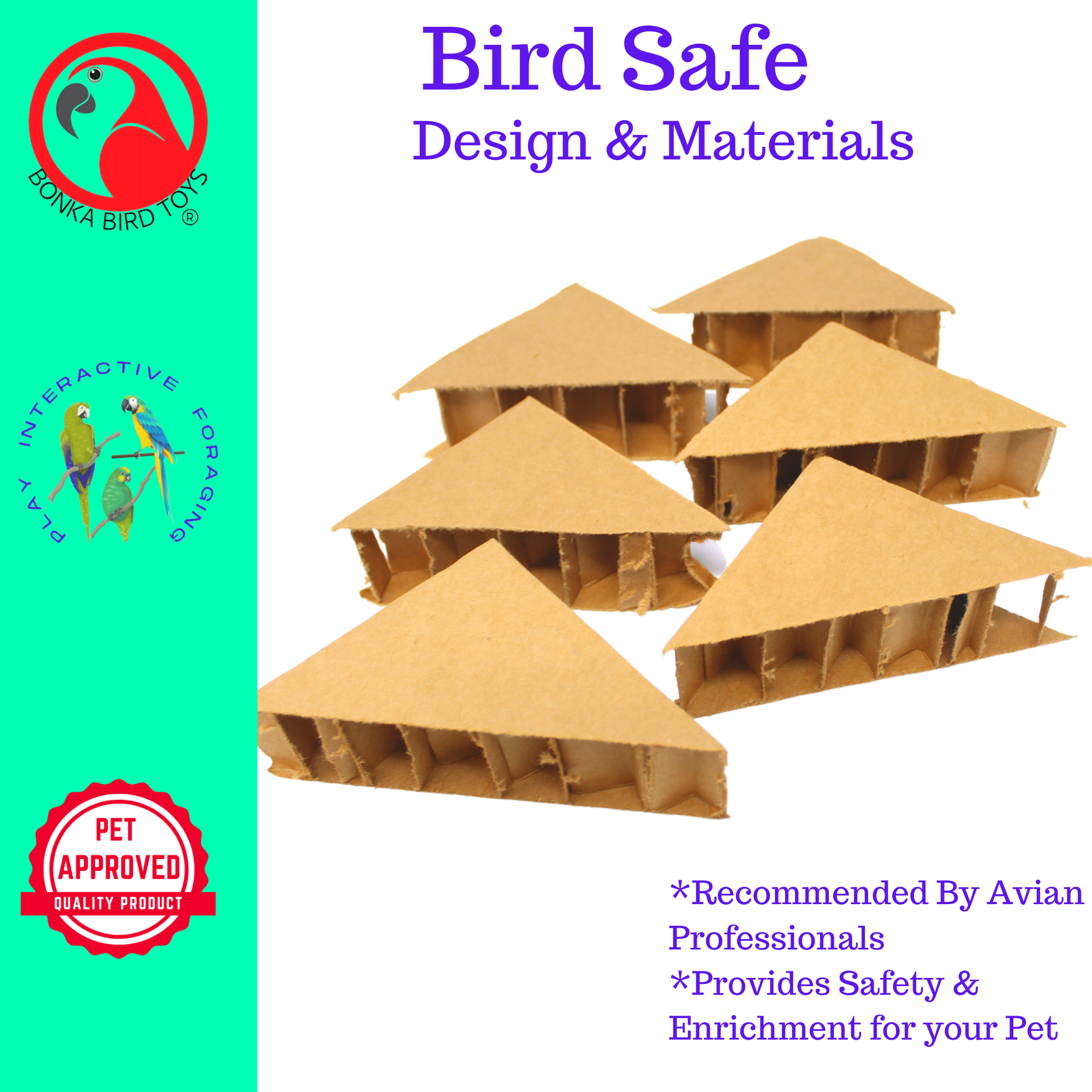 2302 Pk6 Triangles - Bonka Bird Toys