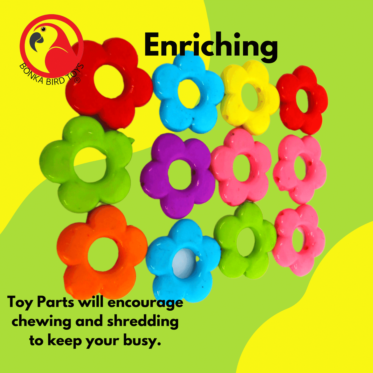 3624 PK12 Small Plastic Flowers - Bonka Bird Toys