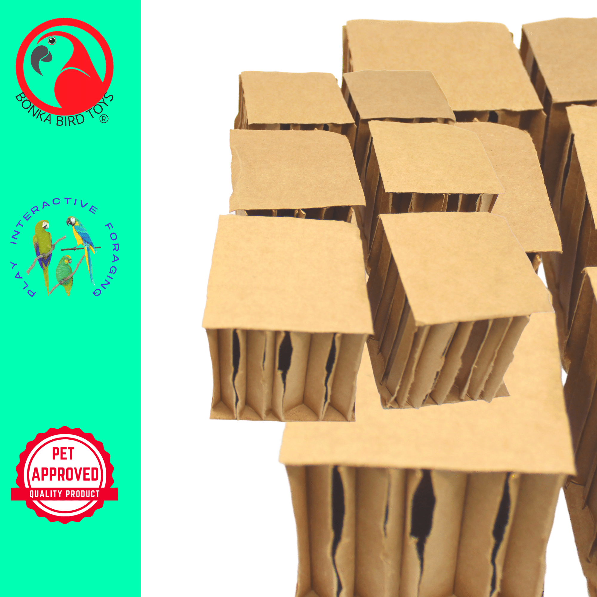 2296 Pk6 3-Inch Cardboard Cubes - Bonka Bird Toys