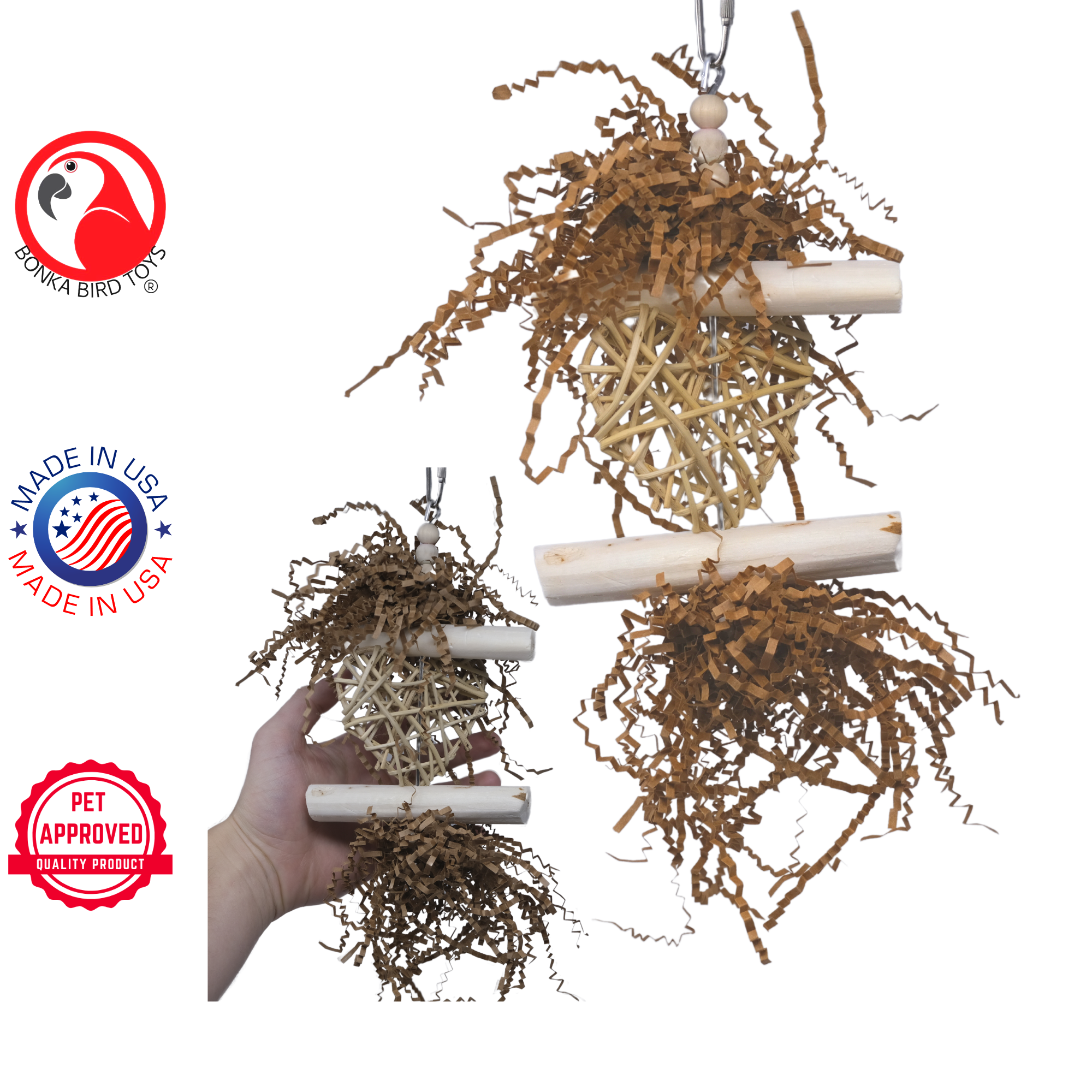 3885 Heart Log - Bonka Bird Toys