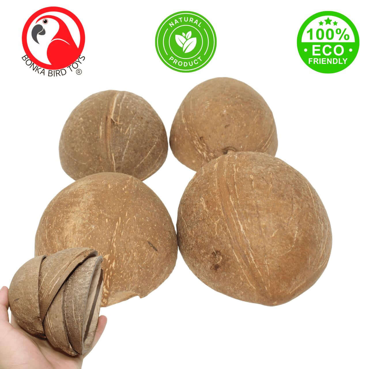 1031 Pk4 Half Shell Coconuts - Bonka Bird Toys