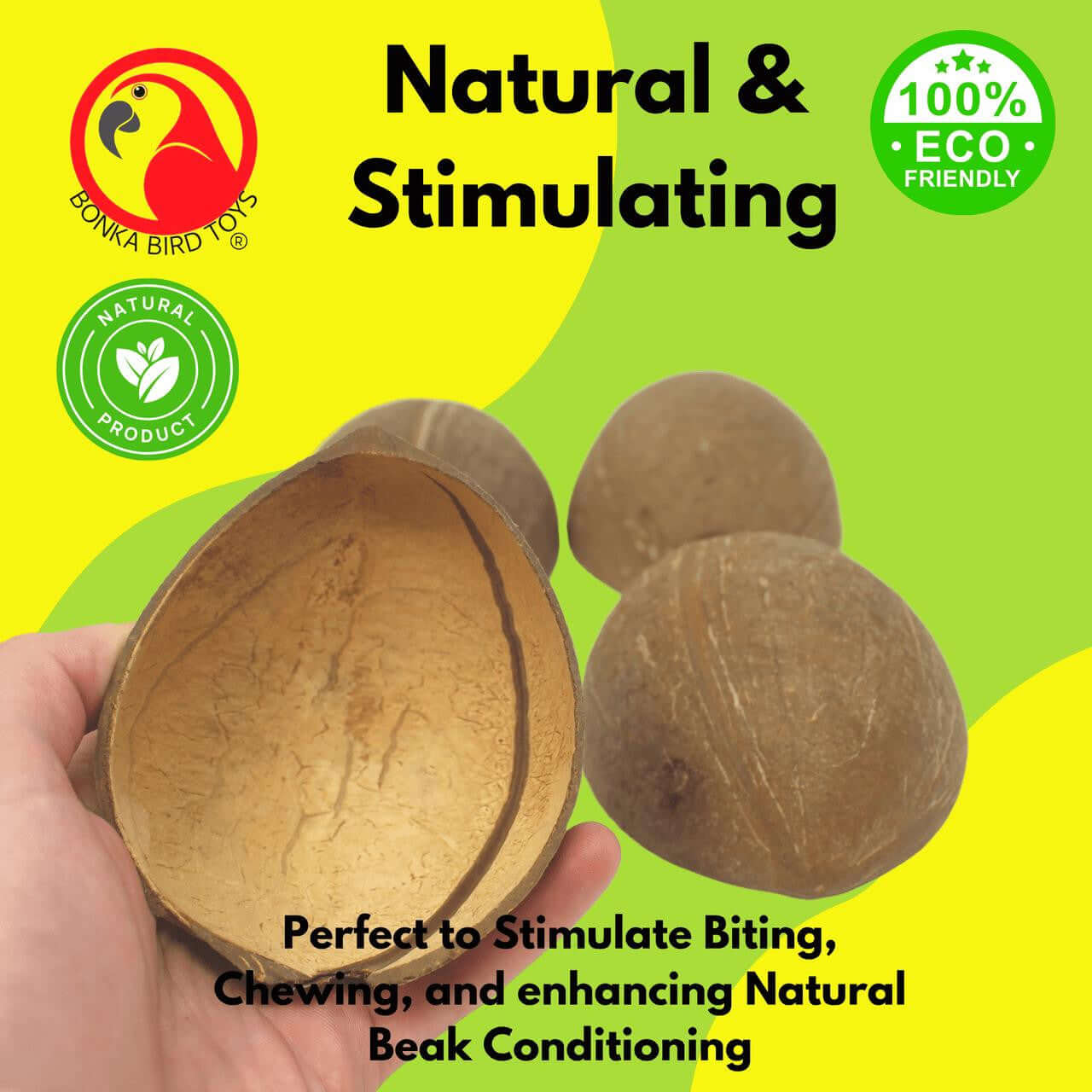 1031 Pk4 Half Shell Coconuts - Bonka Bird Toys
