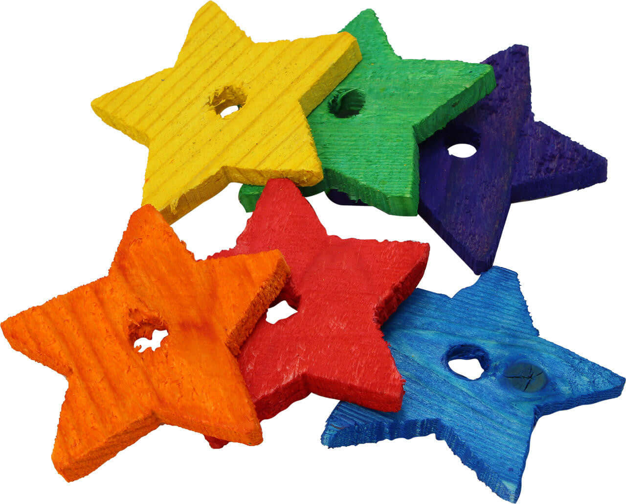 Pack 6 Wooden Stars - Bonka Bird Toys