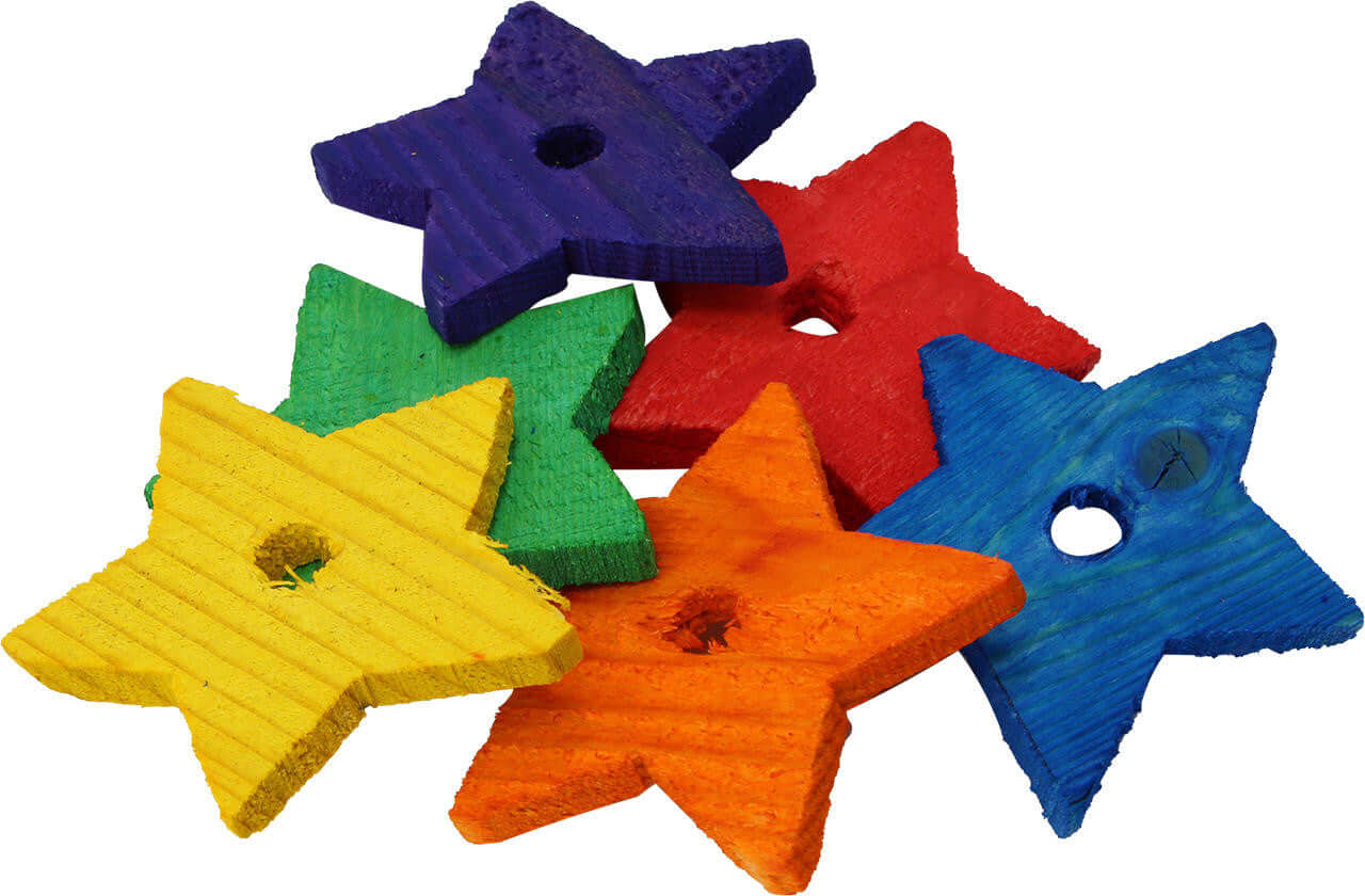Pack 6 Wooden Stars - Bonka Bird Toys