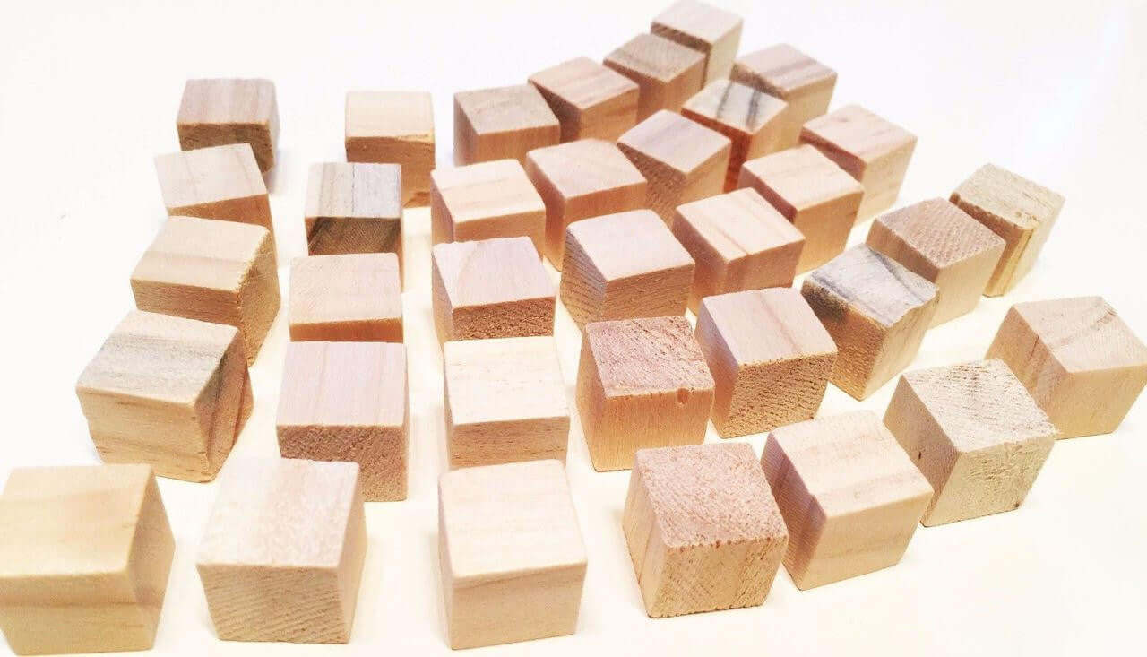 1226 Pk35 Natural Mini Wood Chewy Squares Blocks - Bonka Bird Toys