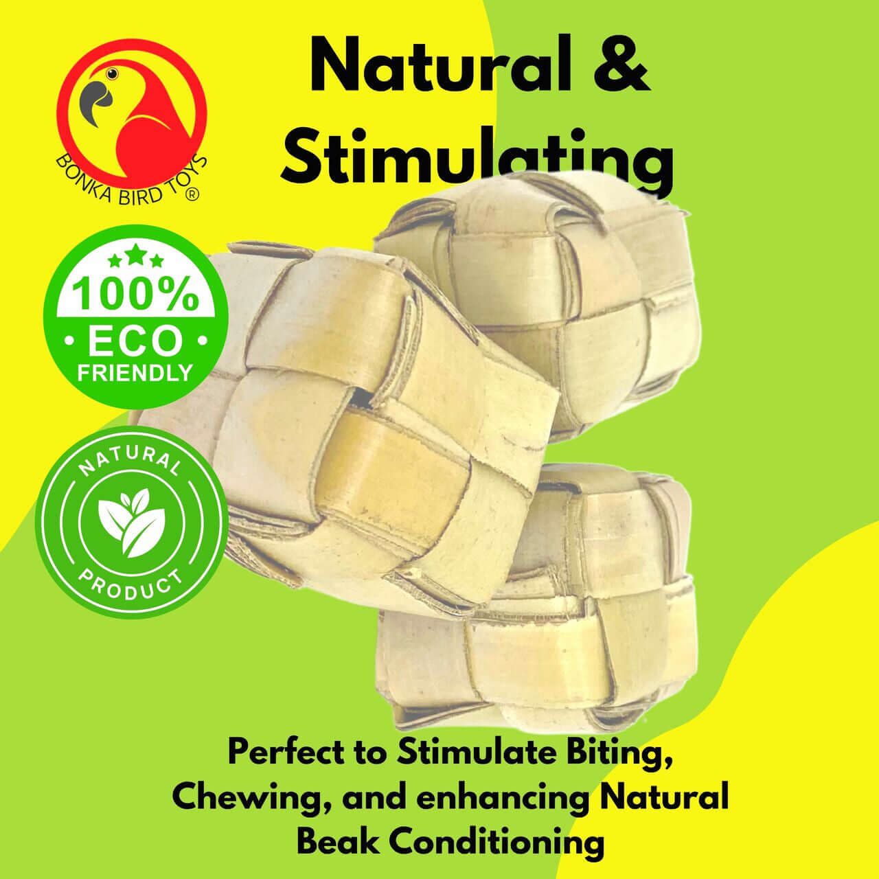 1256 Pk3 Mini Palm Leaf Boxes - Bonka Bird Toys