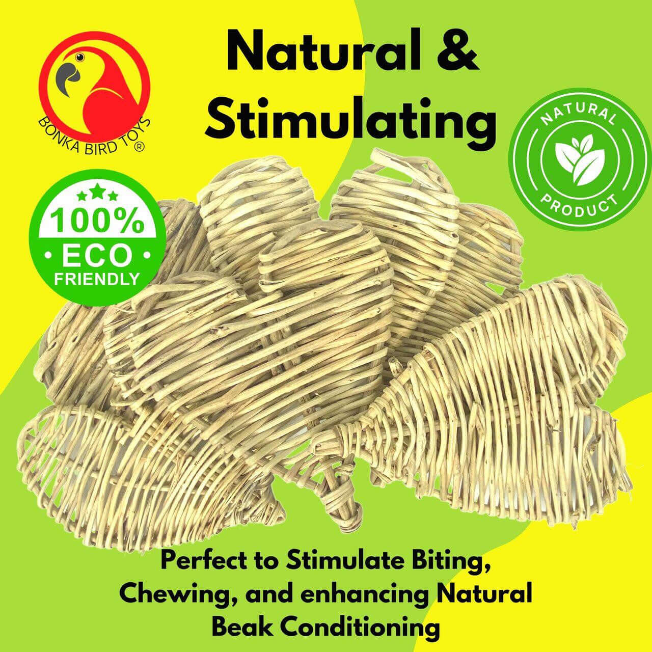 1270 Pk6 Natural Large Vine Heart - Bonka Bird Toys