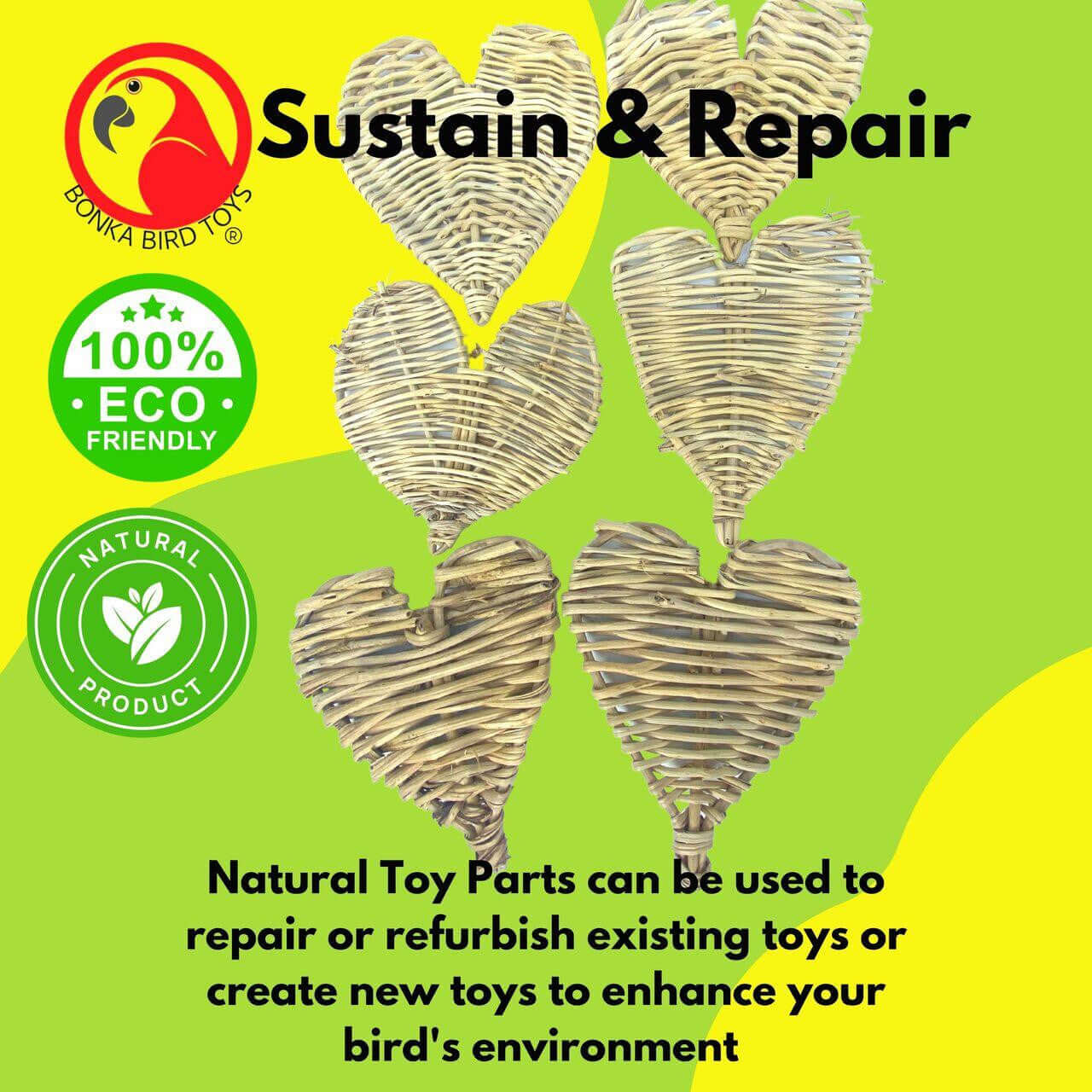 1270 Pk6 Natural Large Vine Heart - Bonka Bird Toys