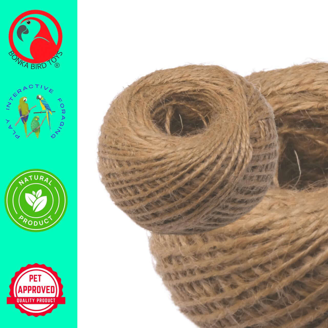 1330 Natural Twisted Jute String Rope 220 ft - Bonka Bird Toys