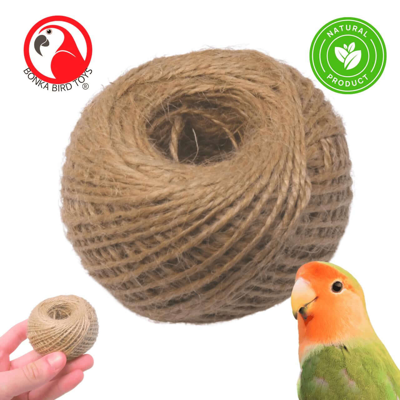 1330 Natural Twisted Jute String Rope 220 ft - Bonka Bird Toys