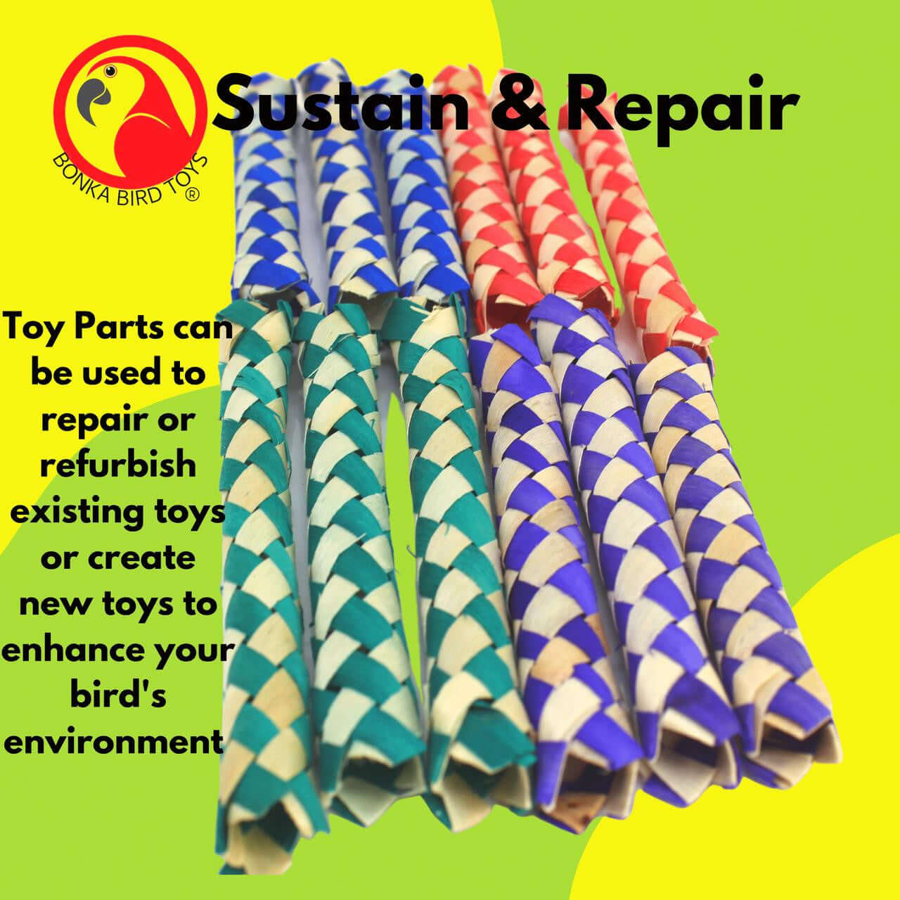 1458 Twelve Chinese Finger Traps - Bonka Bird Toys