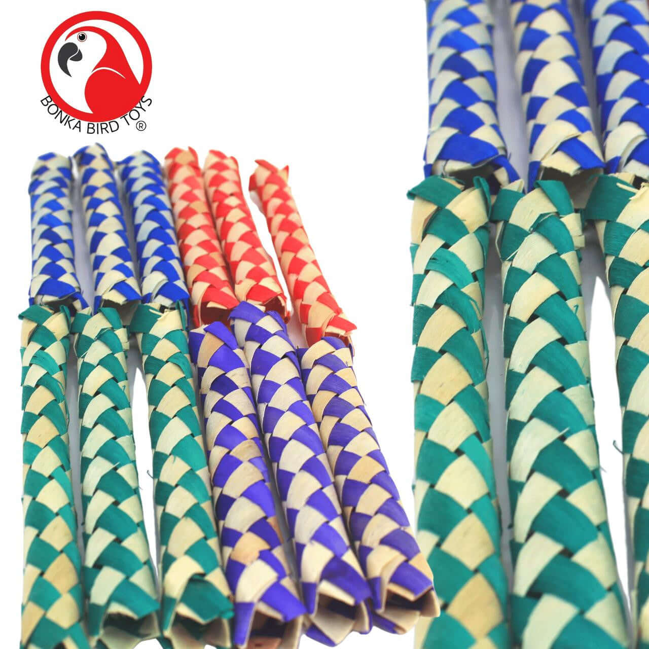 1458 Twelve Chinese Finger Traps - Bonka Bird Toys