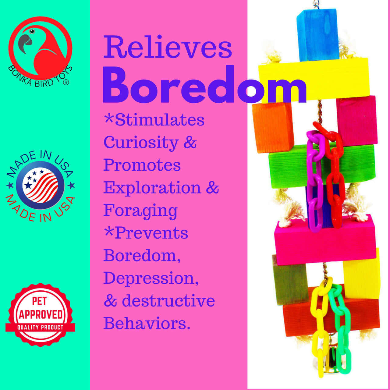 1620 Big Block Stacker - Bonka Bird Toys