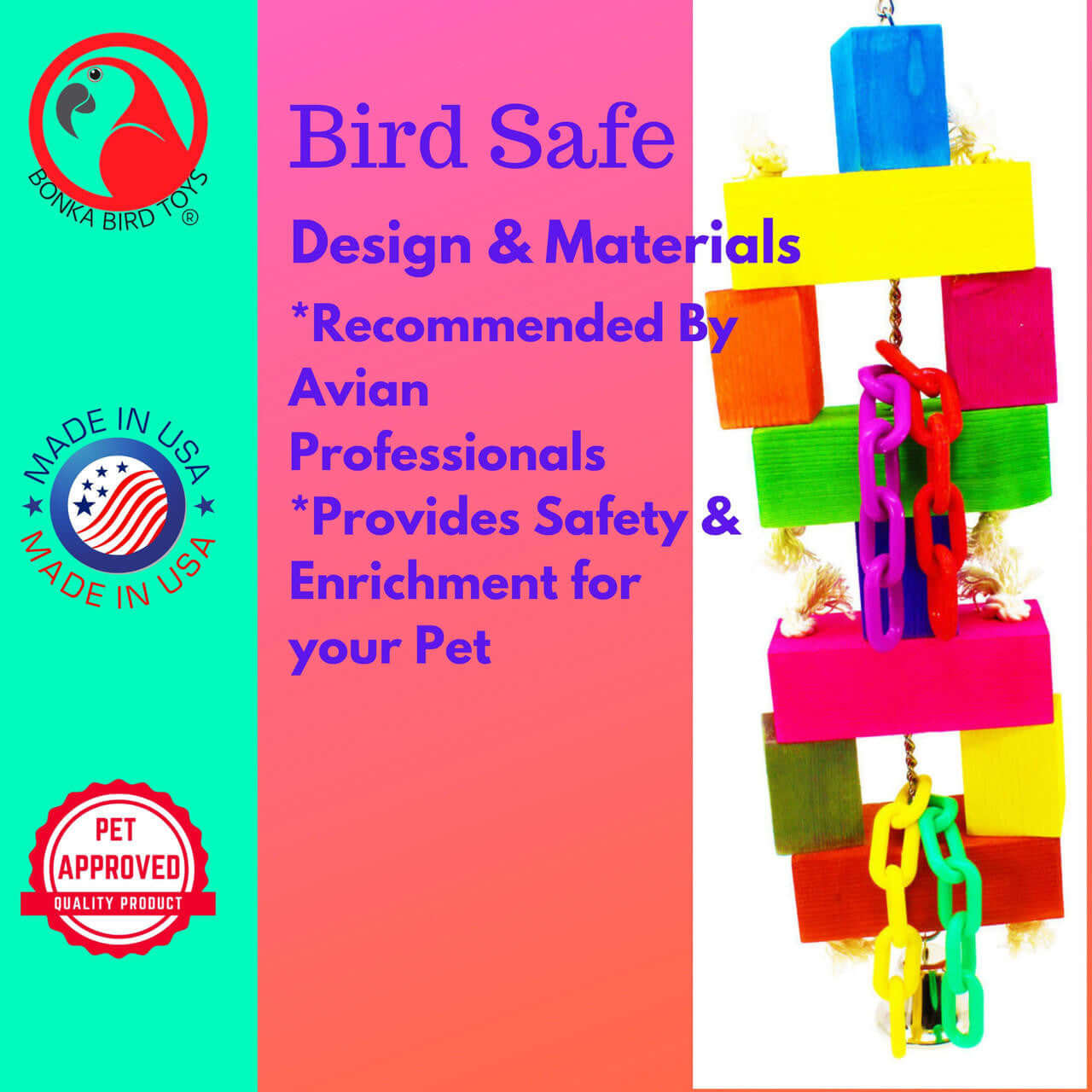 1620 Big Block Stacker - Bonka Bird Toys