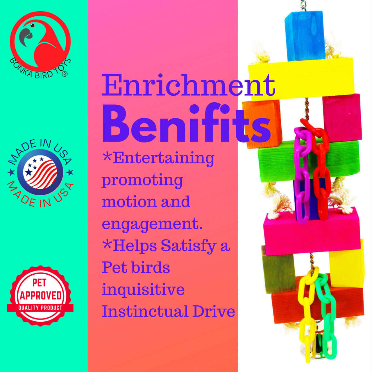 1620 Big Block Stacker - Bonka Bird Toys