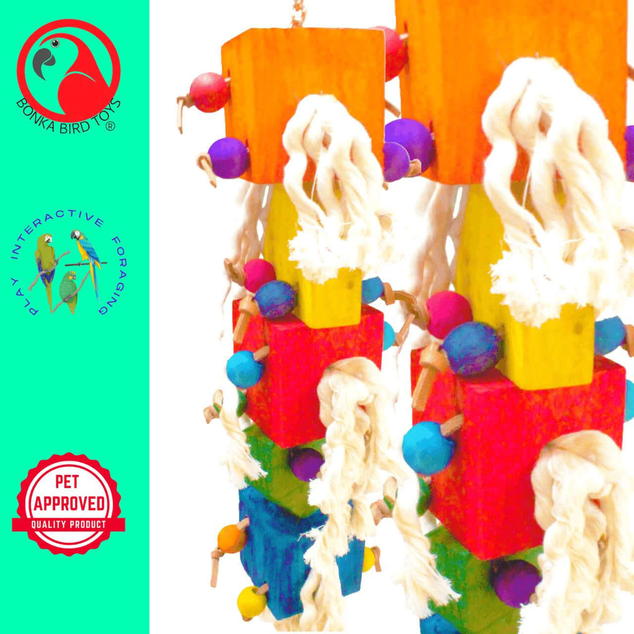 1624 Large Tassle Cubes - Bonka Bird Toys