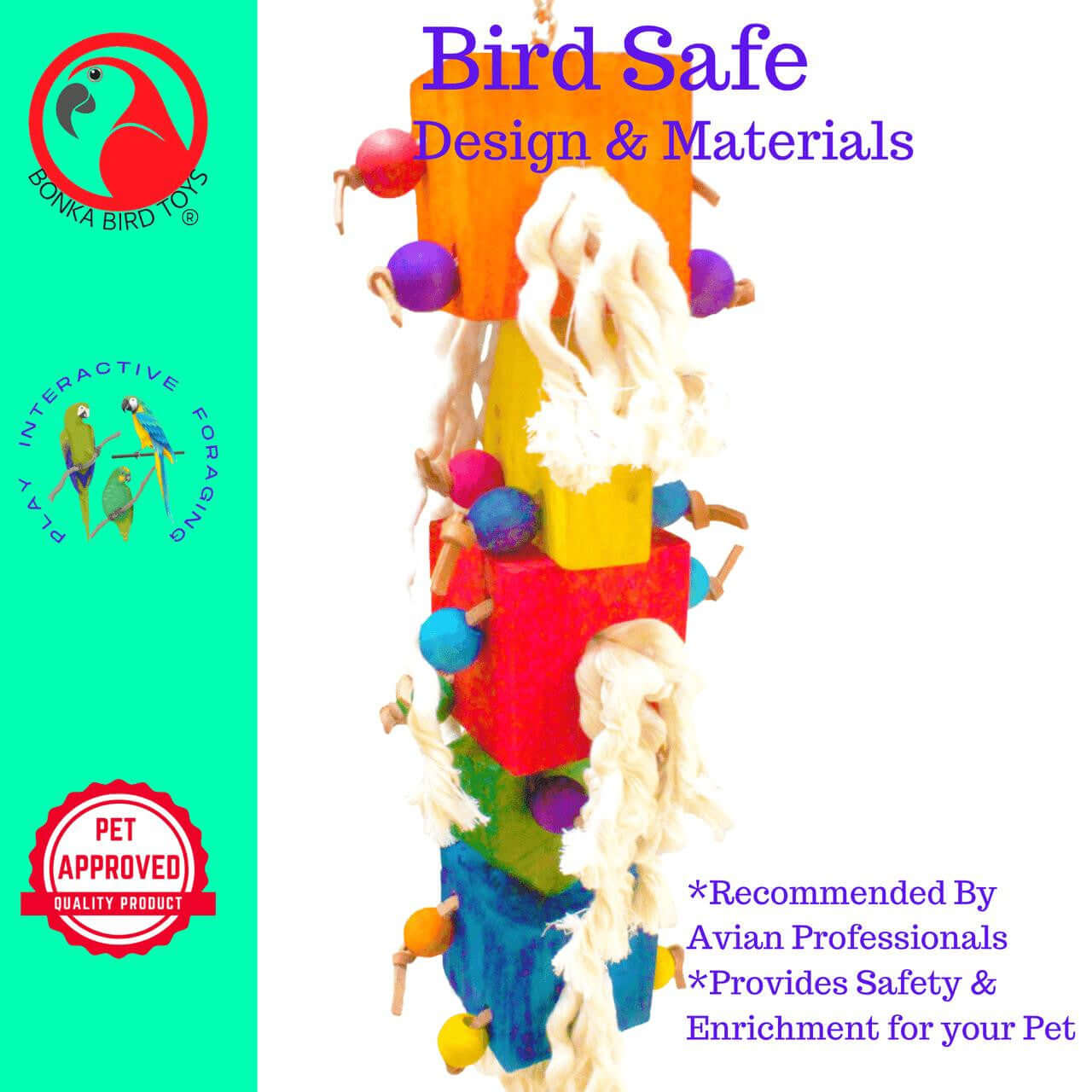 1624 Large Tassle Cubes - Bonka Bird Toys