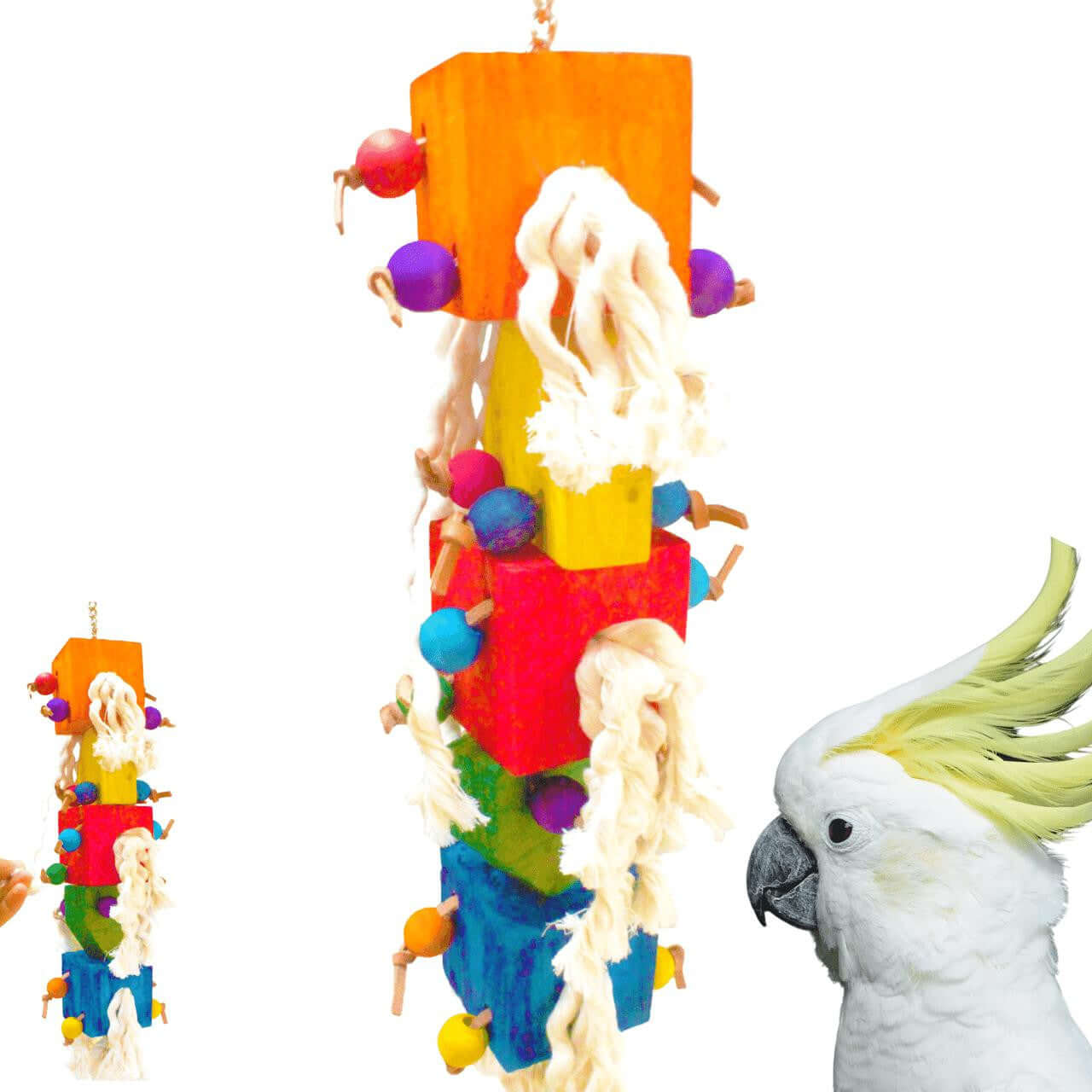 1624 Large Tassle Cubes - Bonka Bird Toys
