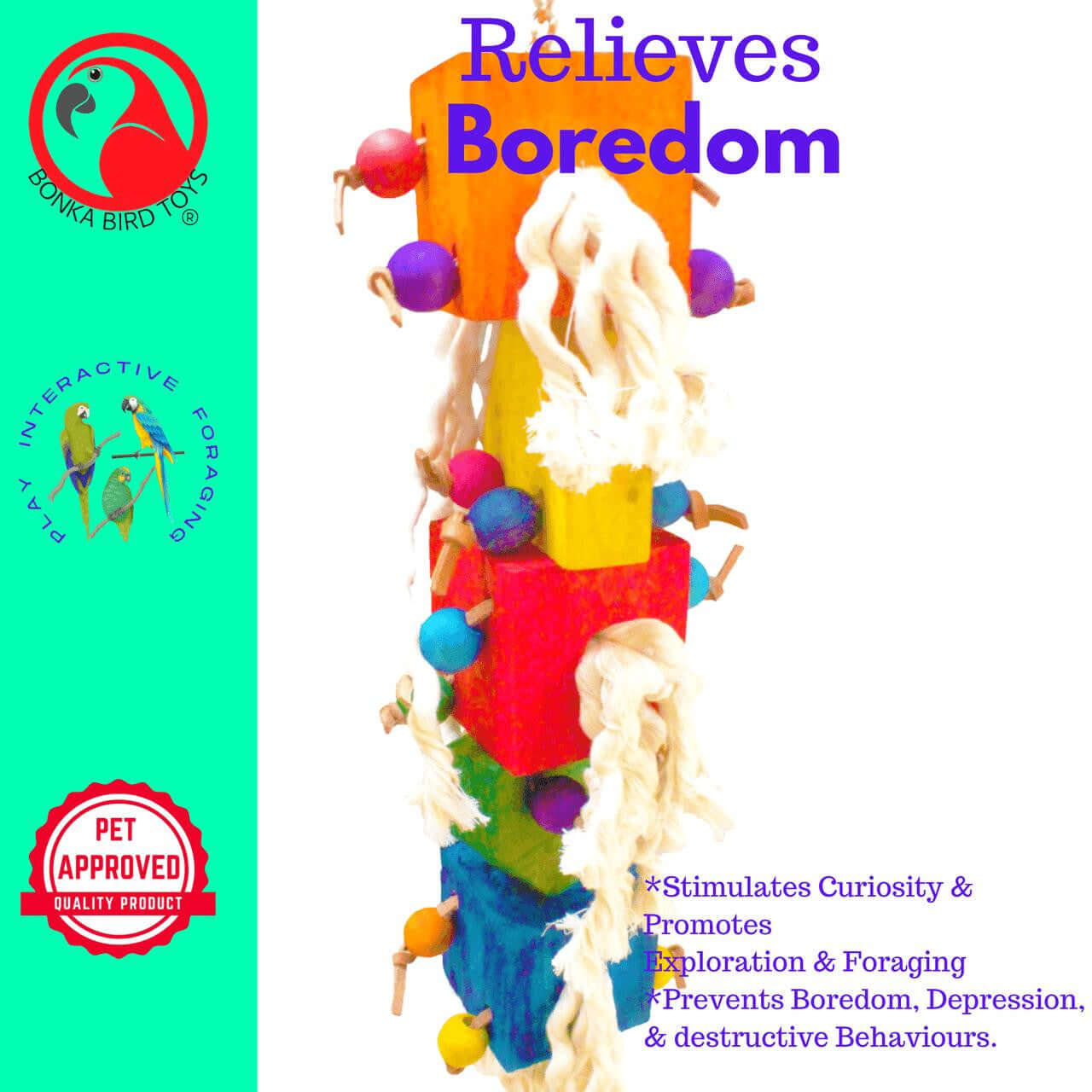 1624 Large Tassle Cubes - Bonka Bird Toys