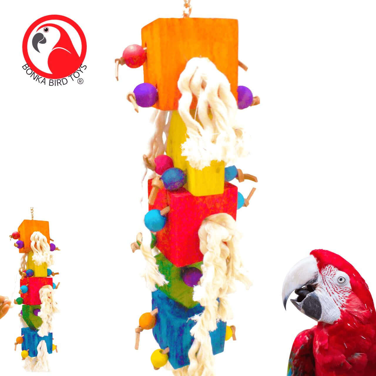 1624 Large Tassle Cubes - Bonka Bird Toys
